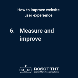 How to improve website user experience: measure and improve. Robot-TXT Search Marketing Consultancy.