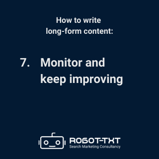 How to write long-form content: optimise your content for search engines. Robot-TXT Search Marketing Consultancy.