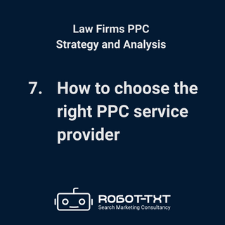 PPC for Law Firms. How to choose the right PPC service provider. Robot-TXT Search Marketing Consultancy.
